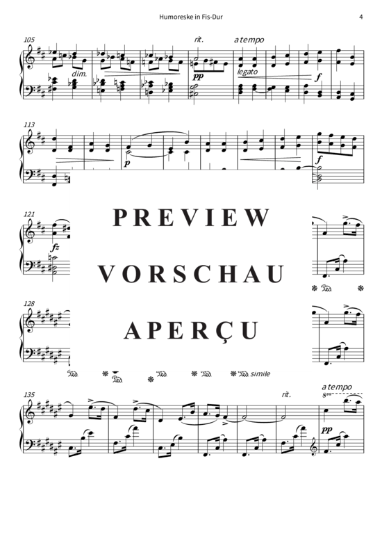 Produktgalerie: Seite 7 von 8 Humoreske in Fis-Dur - B. 138 , , Klavier Solo