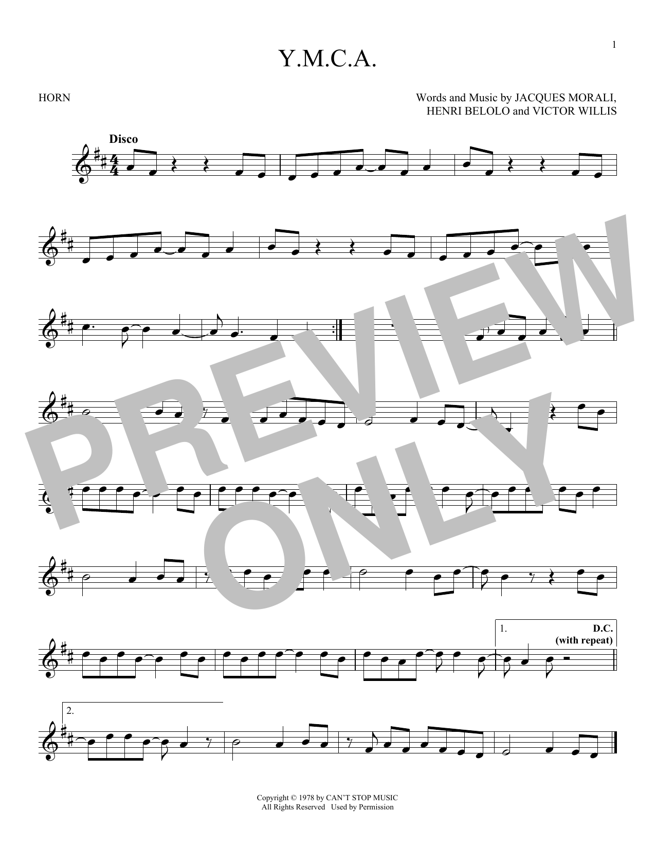 Produktgalerie: Seite 1 von 1 Y.M.C.A., Village People, Horn