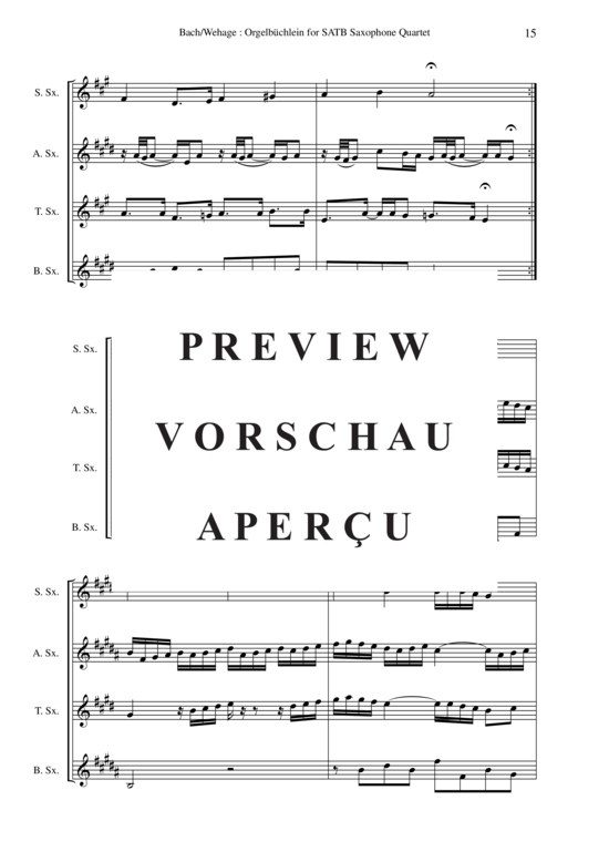 Product gallery: Page 20 of 21 Orgelbuchlein BWV 599-644 45 chorale-prelues , , (Saxophone Quartet)