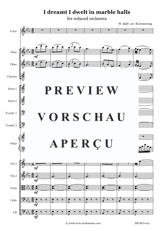 Product gallery: Page 4 of 11 I dreamt I dwelt in Marble Halls, , Soprano Solo and Small Orchestra