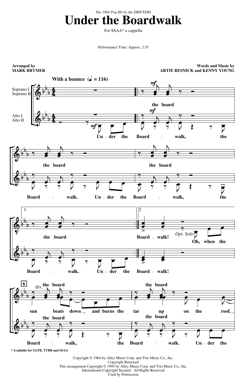 Produktgalerie: Seite 1 von 1 Under The Boardwalk (arr. Mark Brymer), The Drifters, Chor