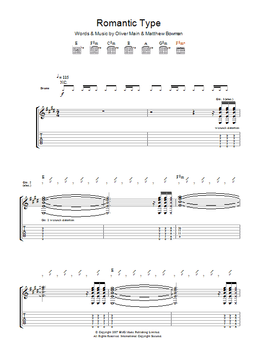 Produktgalerie: Seite 1 von 1 Romantic Type, The Pigeon Detectives, Gitarre