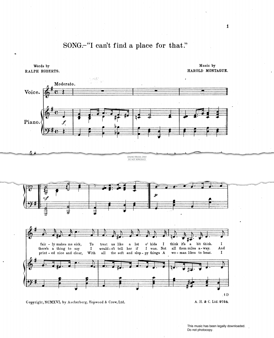 Produktbild zu: I Can't Find A Place For That (from 'See-Saw')