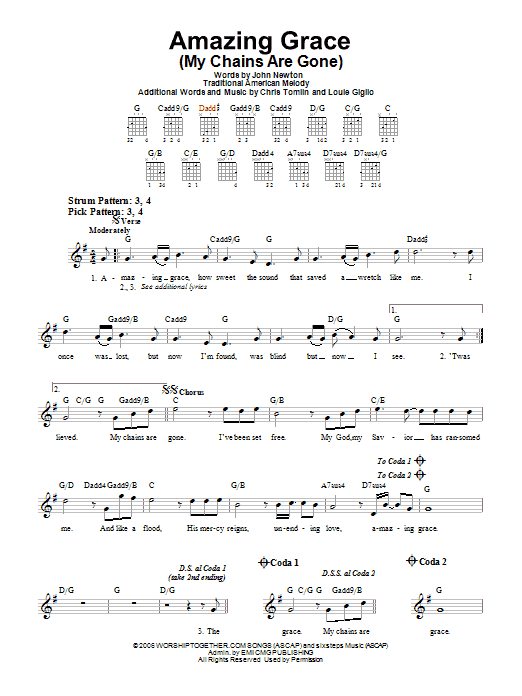 Product gallery: Page 1 of 1 Amazing Grace (My Chains Are Gone), Chris Tomlin