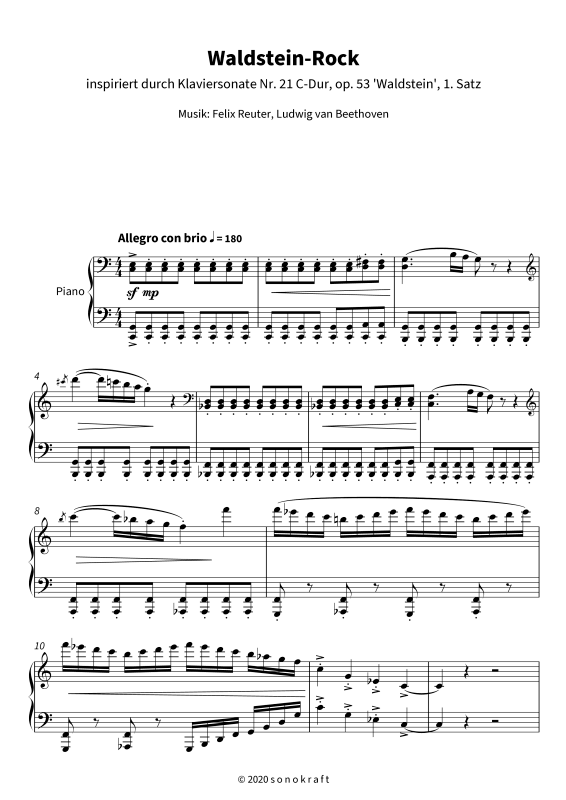 gallery: Waldstein-Rock - inspiriert durch Klaviersonate Nr. 21 C-Dur, op. 53 ´Waldstein´, 1. Satz, , Klavier Solo