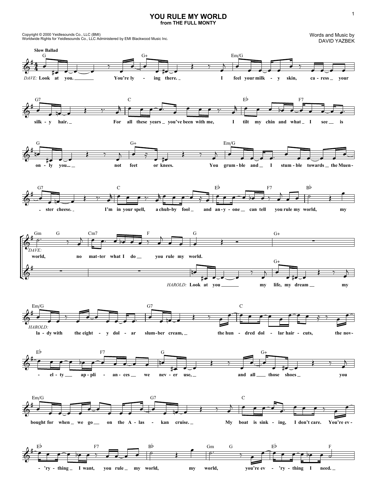 Produktbild zu: You Rule My World (from The Full Monty)