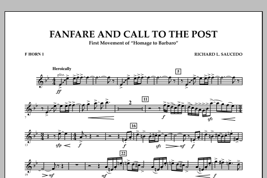 Product picture to: Fanfare and Call to the Post - F Horn 1