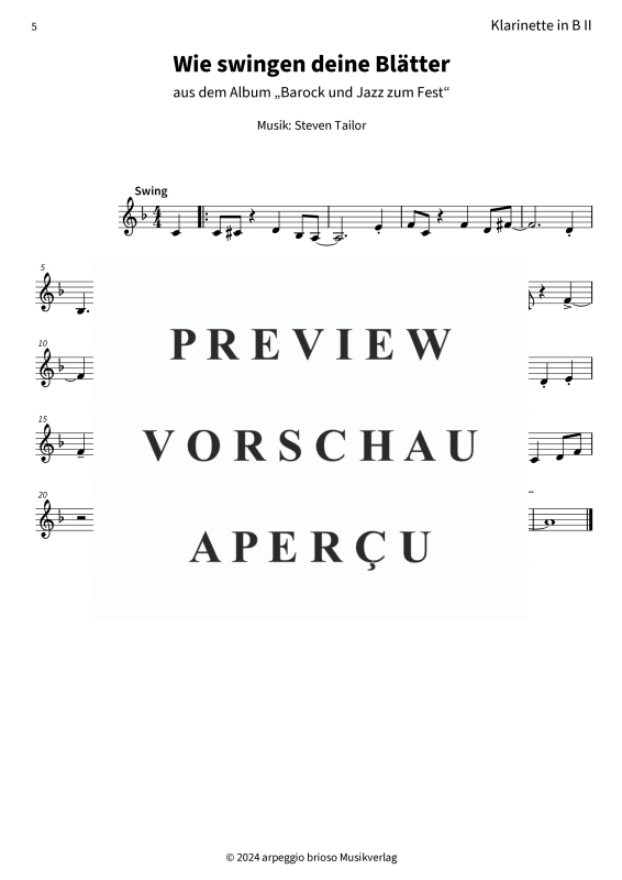 Product gallery: Page 7 of 7 Wie swingen deine Blätter - aus dem Album Barock und Jazz zum Fest, , (Clarinet duet)