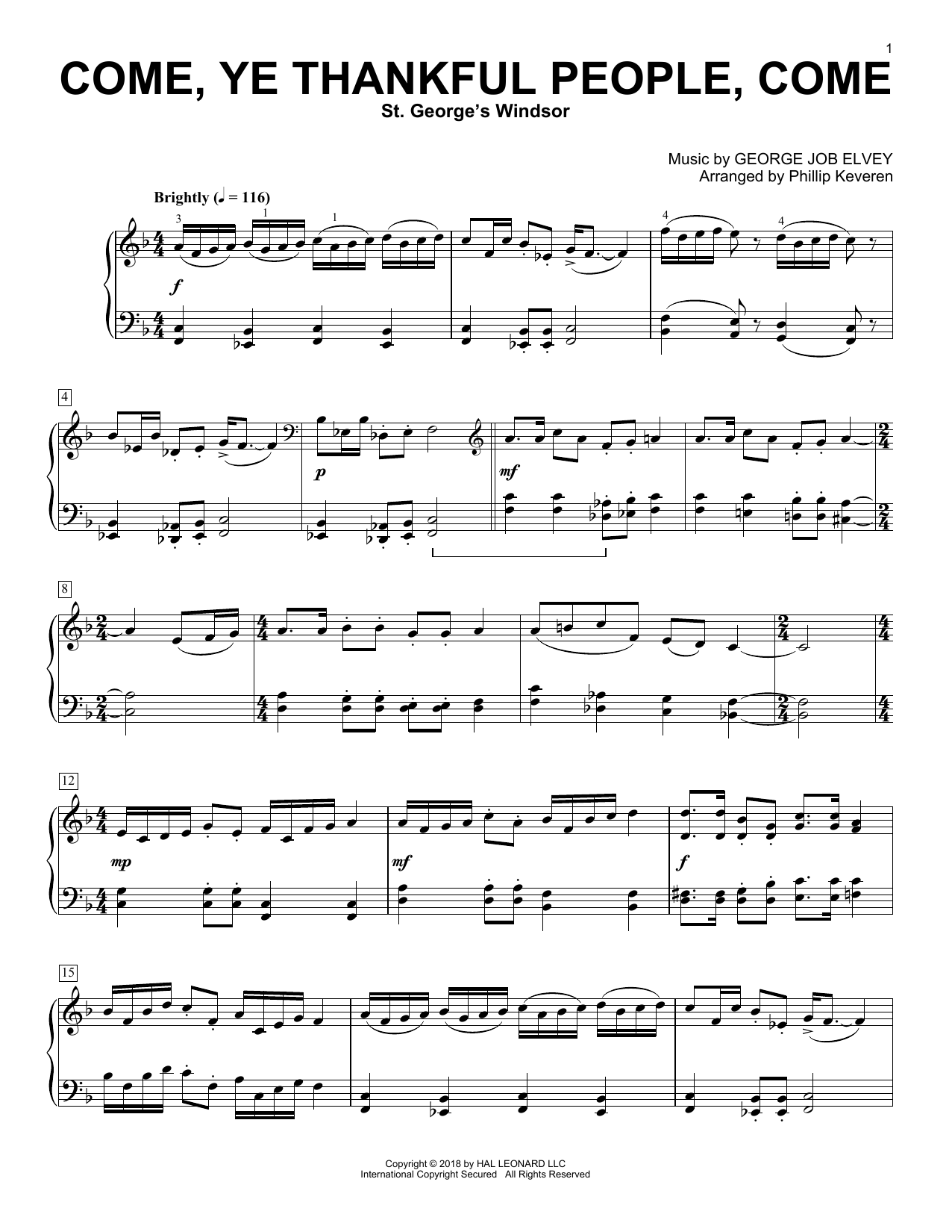 Product picture to: Come, Ye Thankful People, Come (arr. Phillip Keveren)