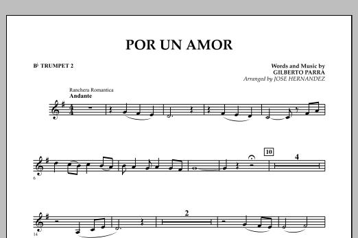 Produktbild zu:  Por Un Amor - Bb Trumpet 2 - Gilberto Parra