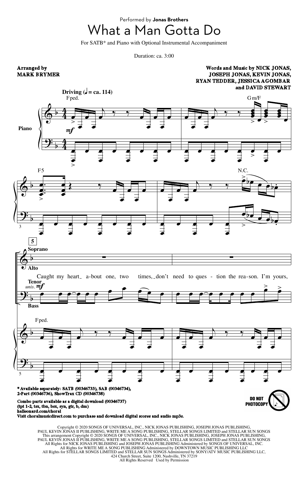 Produktbild zu: What A Man Gotta Do (arr. Mark Brymer)