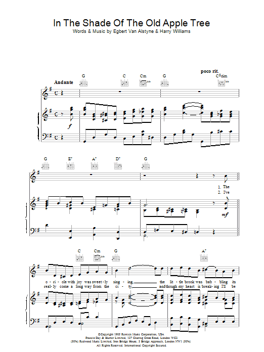 Produktgalerie: Seite 1 von 1 In The Shade Of The Old Apple Tree, Egbert Van Alstyne, Gesang, Gitarre, Klavier