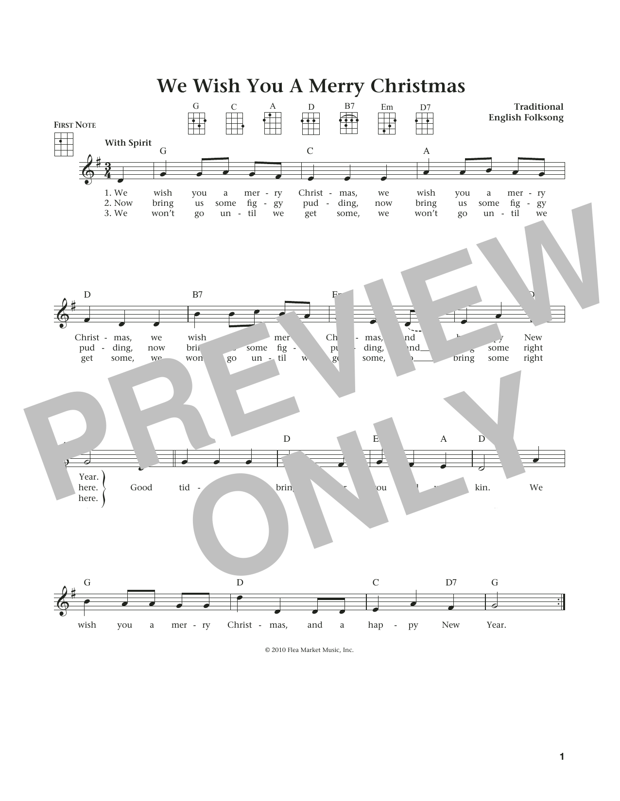 Product gallery: Page 1 of 1 We Wish You A Merry Christmas (from The Daily Ukulele) (arr. Liz and Jim Beloff), Traditional English Folksong