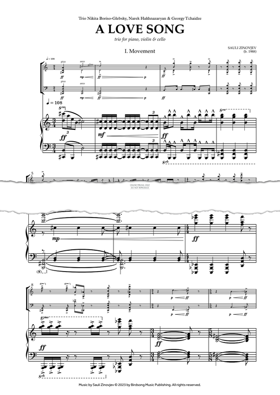 Produktgalerie: Seite 1 von 1 a love song, Sauli Zinovjev, Klavier, Violine, Violoncello