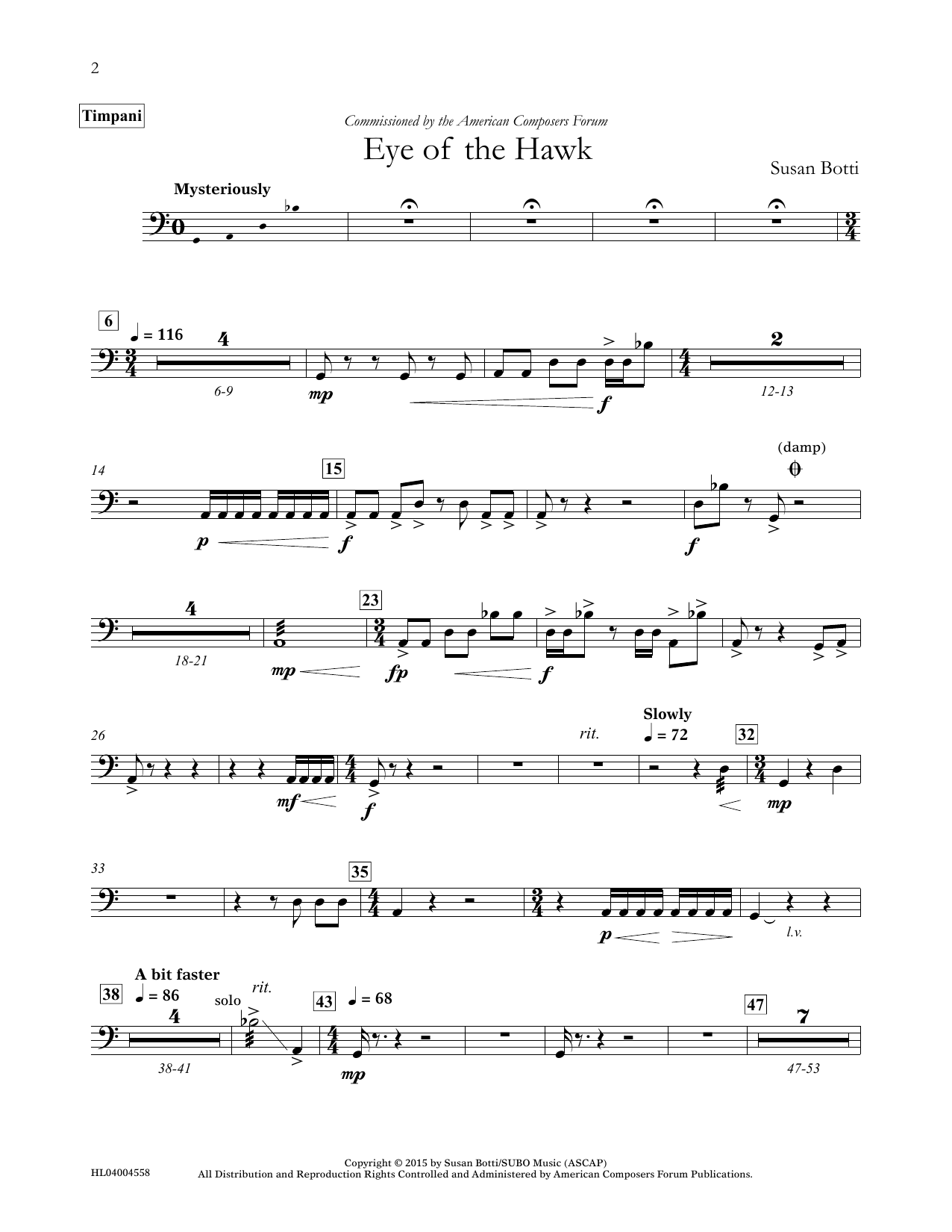 Product picture to: Eye of the Hawk - Timpani