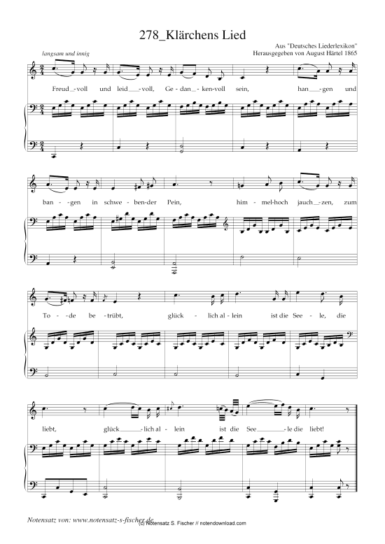 Product picture to: Klärchens Lied Aus "Deutsches Liederlexikon" A. Härtel (1865)