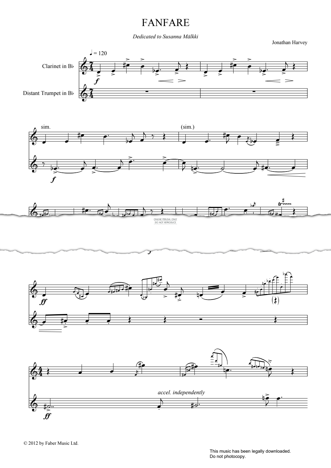 Produktgalerie: Seite 1 von 1 Fanfare, Jonathan Harvey, Klarinette, Trompete