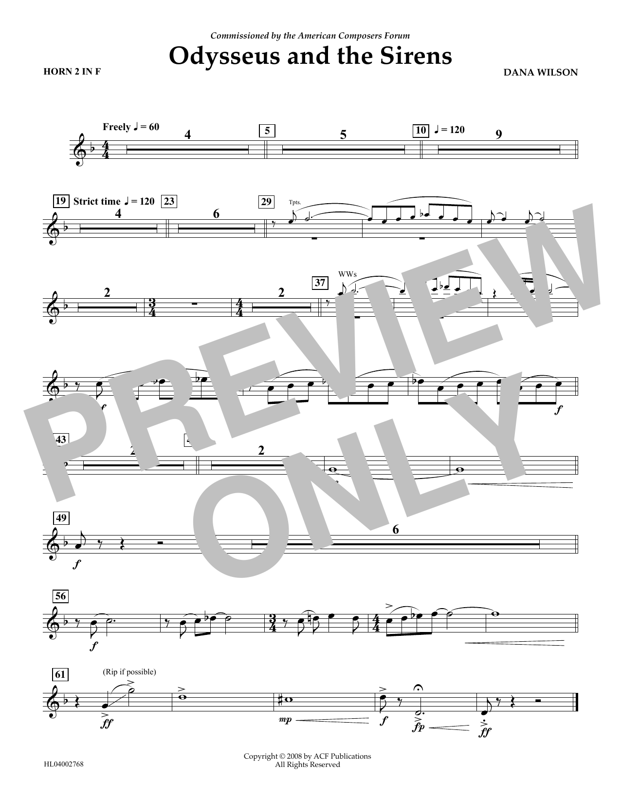 Produktbild zu: Odysseus and the Sirens - F Horn 2