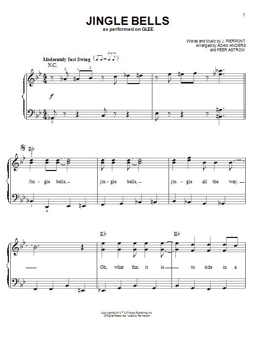 Produktgalerie: Seite 1 von 1 Jingle Bells, Glee Cast, Klavier