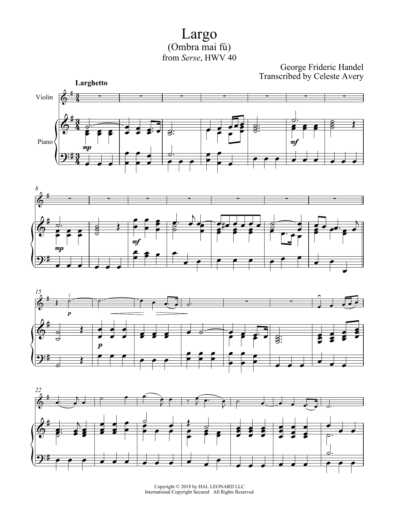 Product gallery: Page 1 of 1 Ombra Mai Fu, George Frideric Handel