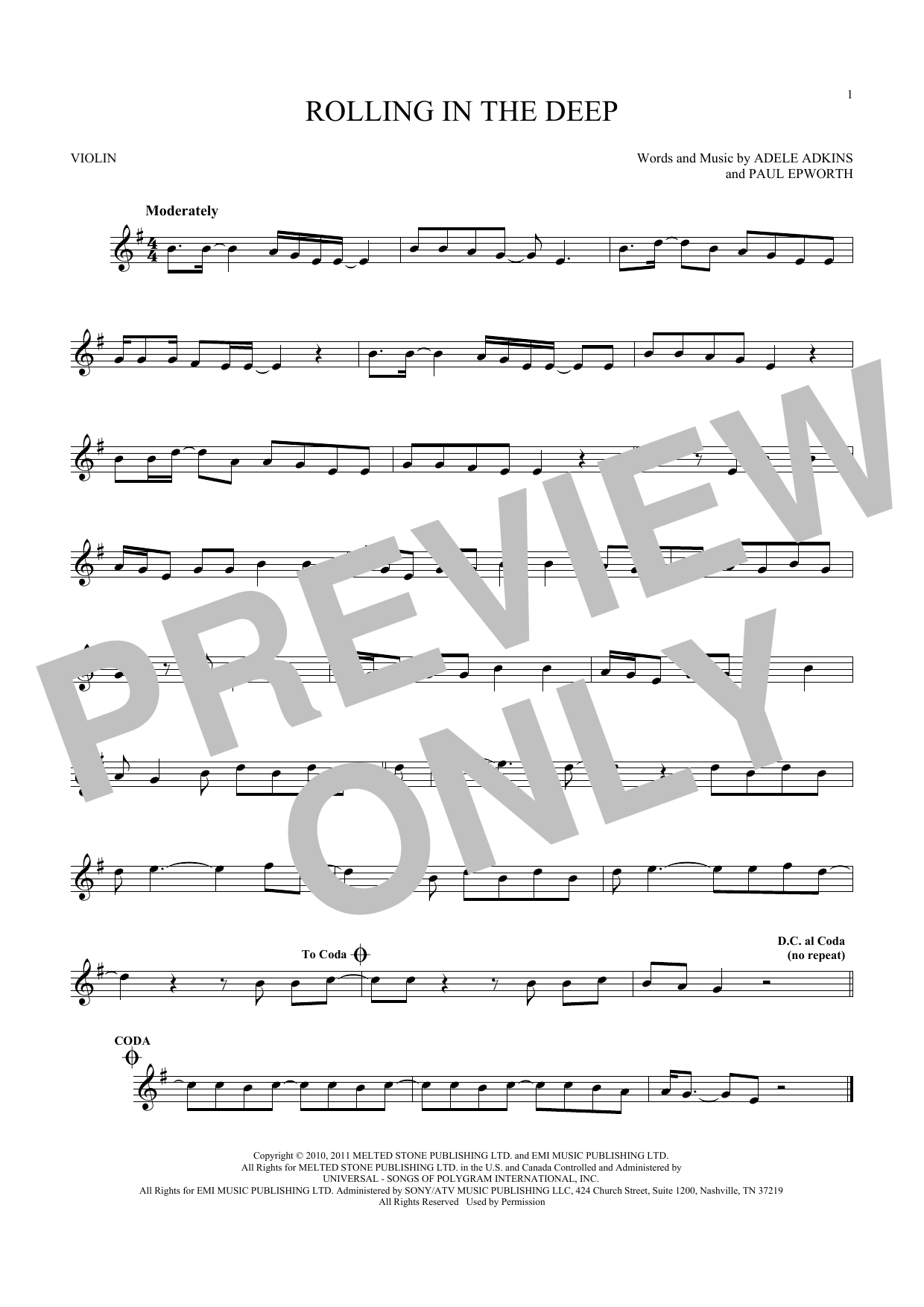 Product gallery: Page 1 of 1 Rolling In The Deep, Adele