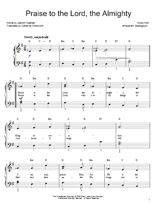 Produktbild zu: Praise To The Lord, The Almighty