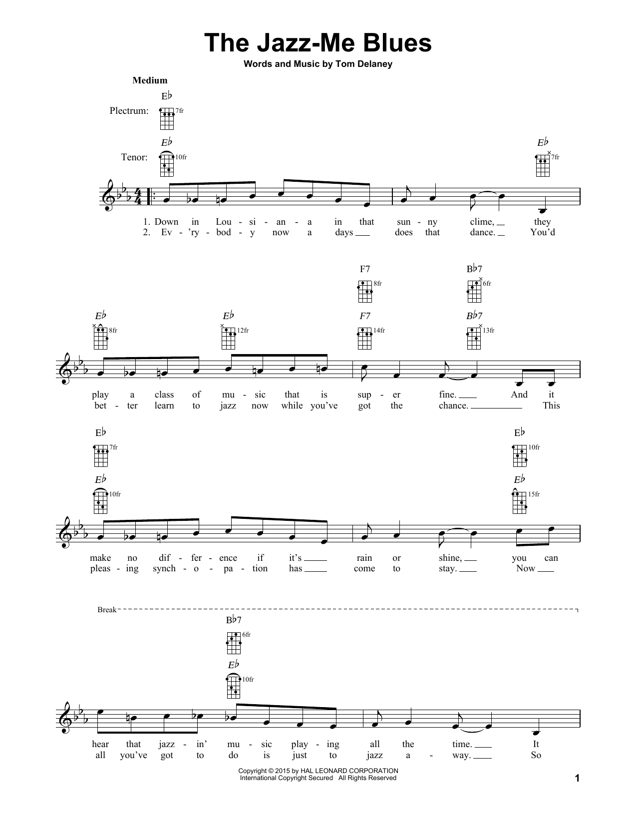 Produktgalerie: Seite 1 von 1 The Jazz-Me Blues, Tom Delaney, Banjo