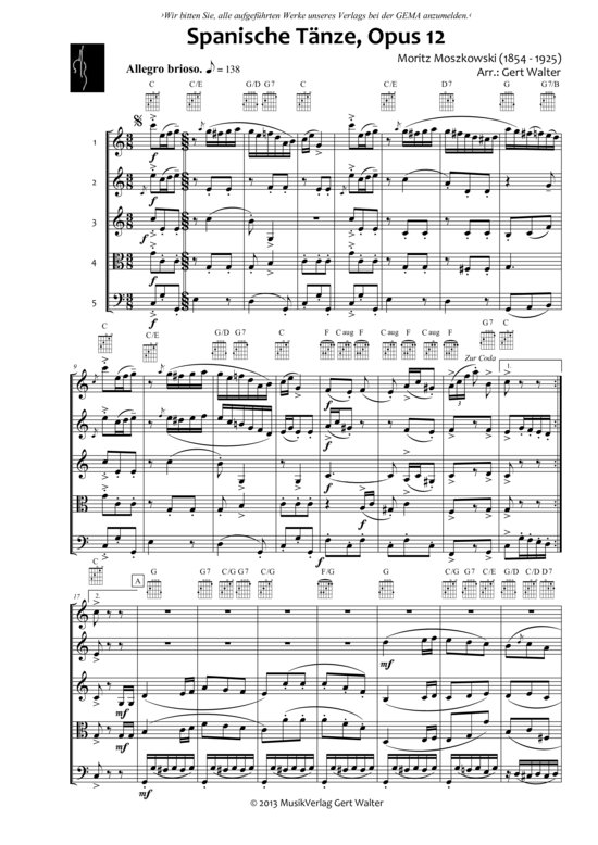 Produktbild zu: Spanische Tänze Opus 12 Moritz Moszkowski