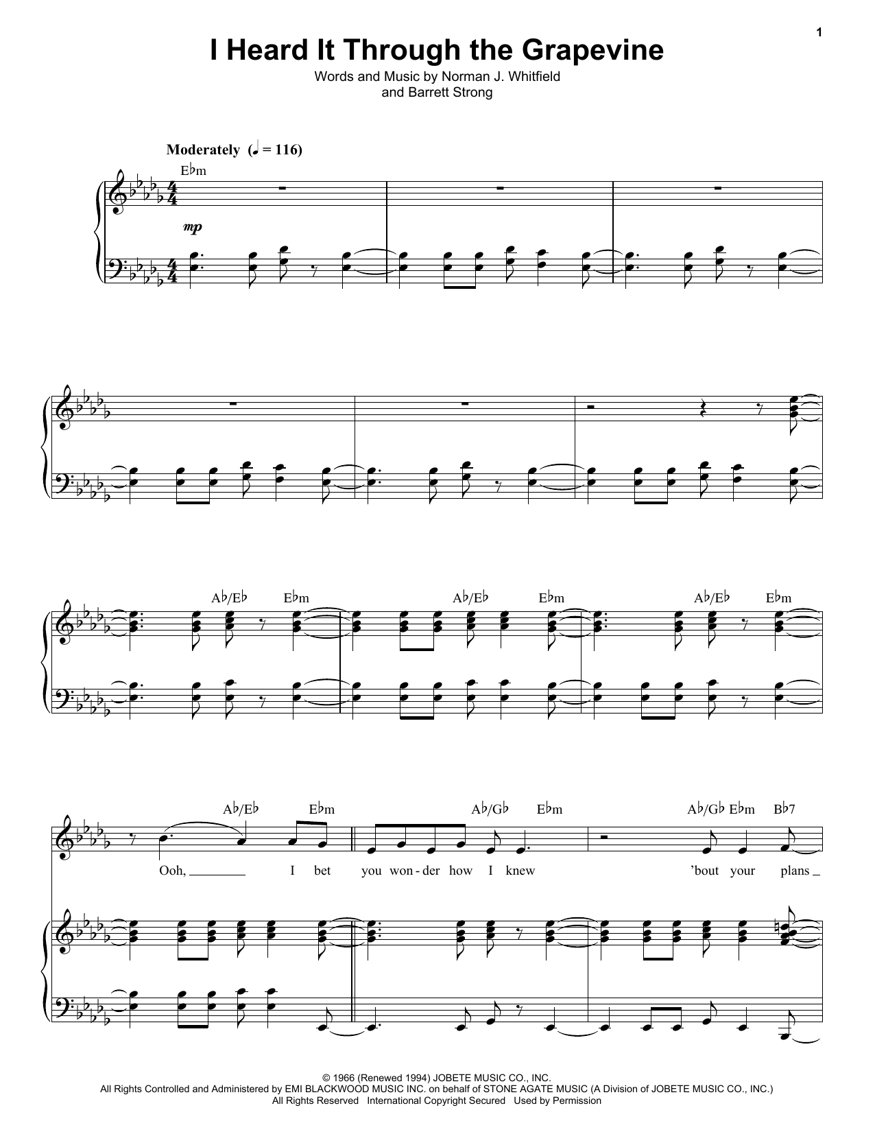 Produktgalerie: Seite 1 von 1 I Heard It Through The Grapevine, Marvin Gaye, Gesang, Klavier