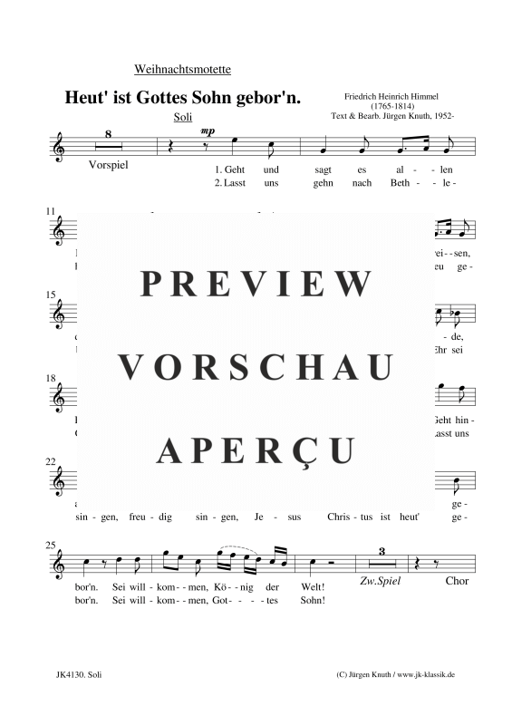 gallery: Heut´ ist Gottes Sohn gebor´n (Motette), , Gemischter Chor und Orgel