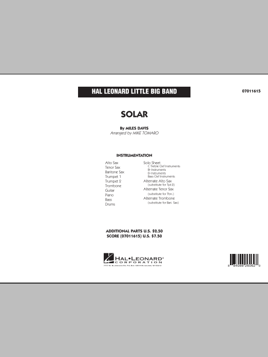 Produktgalerie: Seite 1 von 1 Solar - Conductor Score (Full Score), Mike Tomaro