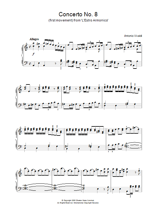 Product picture to: Allegro) from 'L'Estro Armonico' Op.3