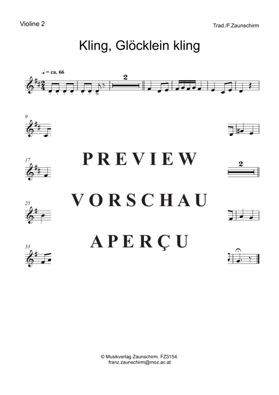 Product gallery: Page 4 of 6 Kling, Glöcklein kling , , (violin quartet)