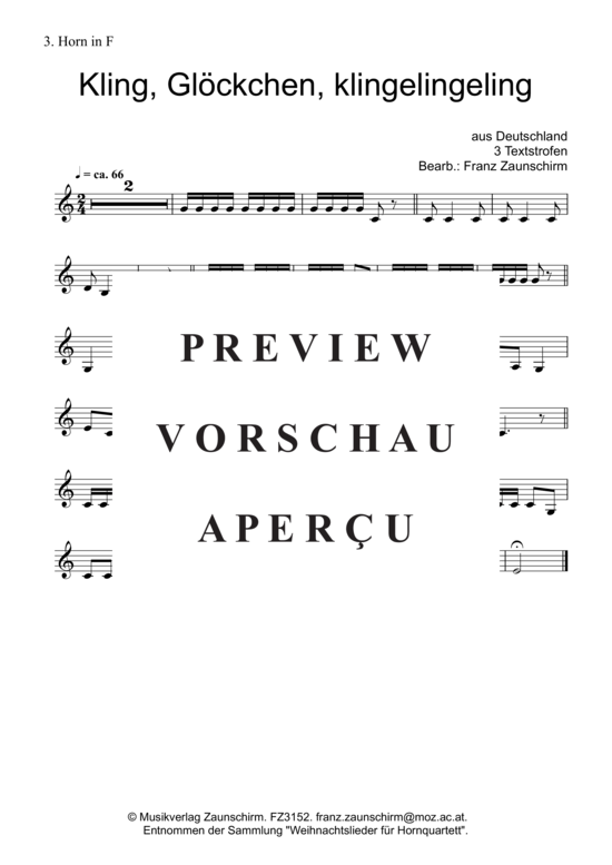 Product gallery: Page 5 of 6 Kling, Glöcklein kling , , (Horn Quartet)