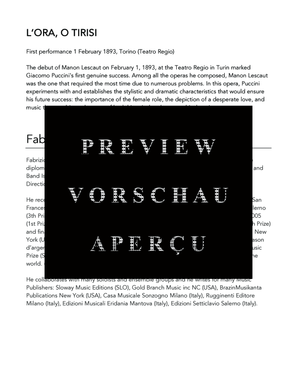 Produktgalerie: Seite 4 von 9 L´ora, O Tirsi, , (Horn in F und Klavier)