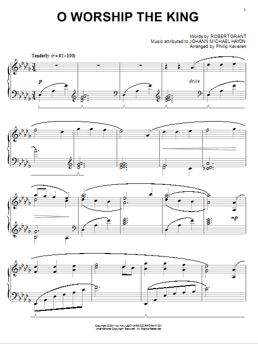Product picture to: O Worship The King [Classical version] (arr. Phillip Keveren)