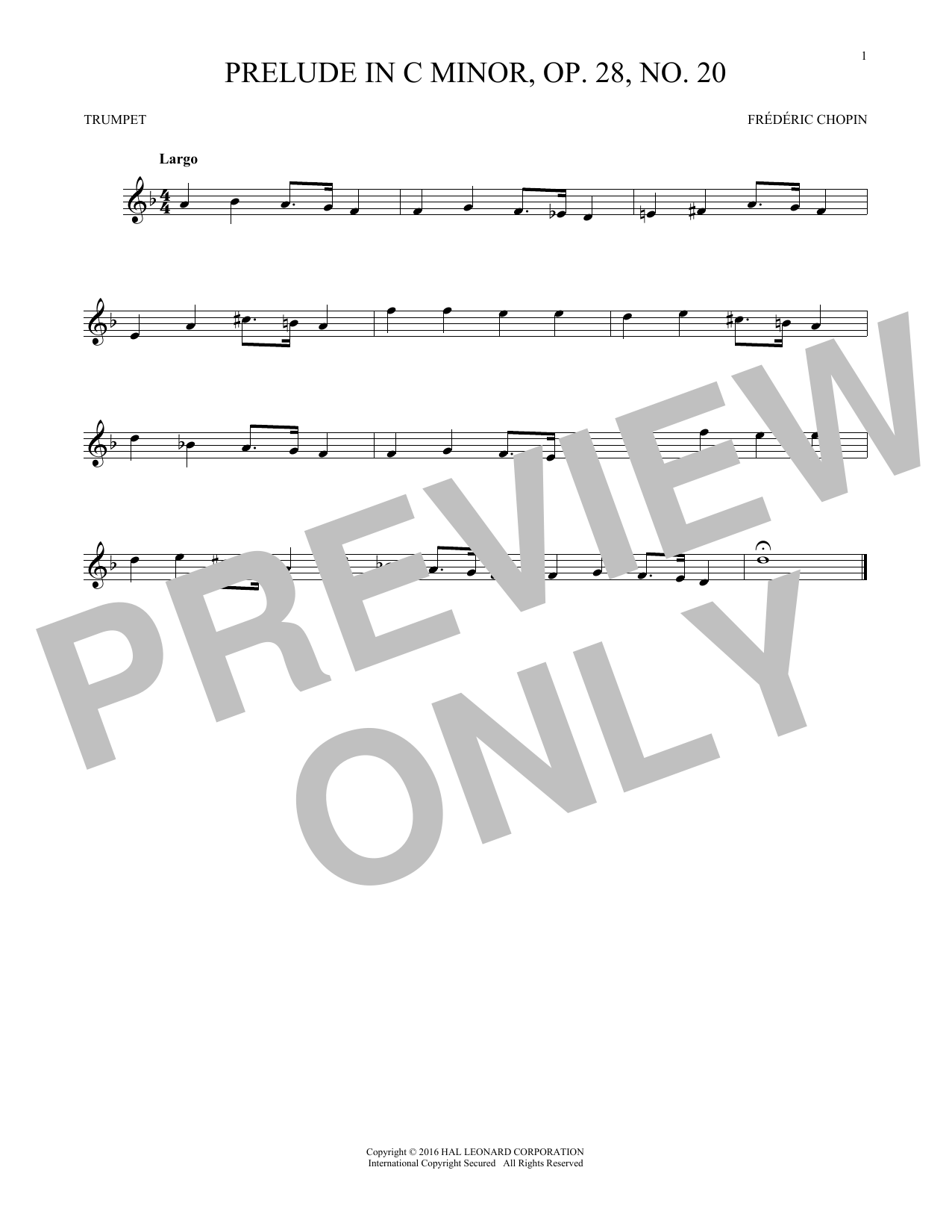 Produktgalerie: Seite 1 von 1 Prelude, Op. 28, No. 20, Frédéric Chopin, Trompete