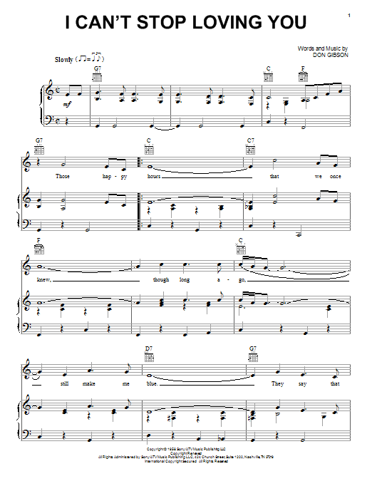 Produktgalerie: Seite 1 von 1 I Can't Stop Loving You, Elvis Presley, Gesang, Gitarre, Klavier