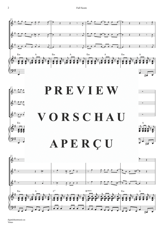 Product gallery: Page 3 of 11 Venus, Shocking Blue, (flute trio + piano)