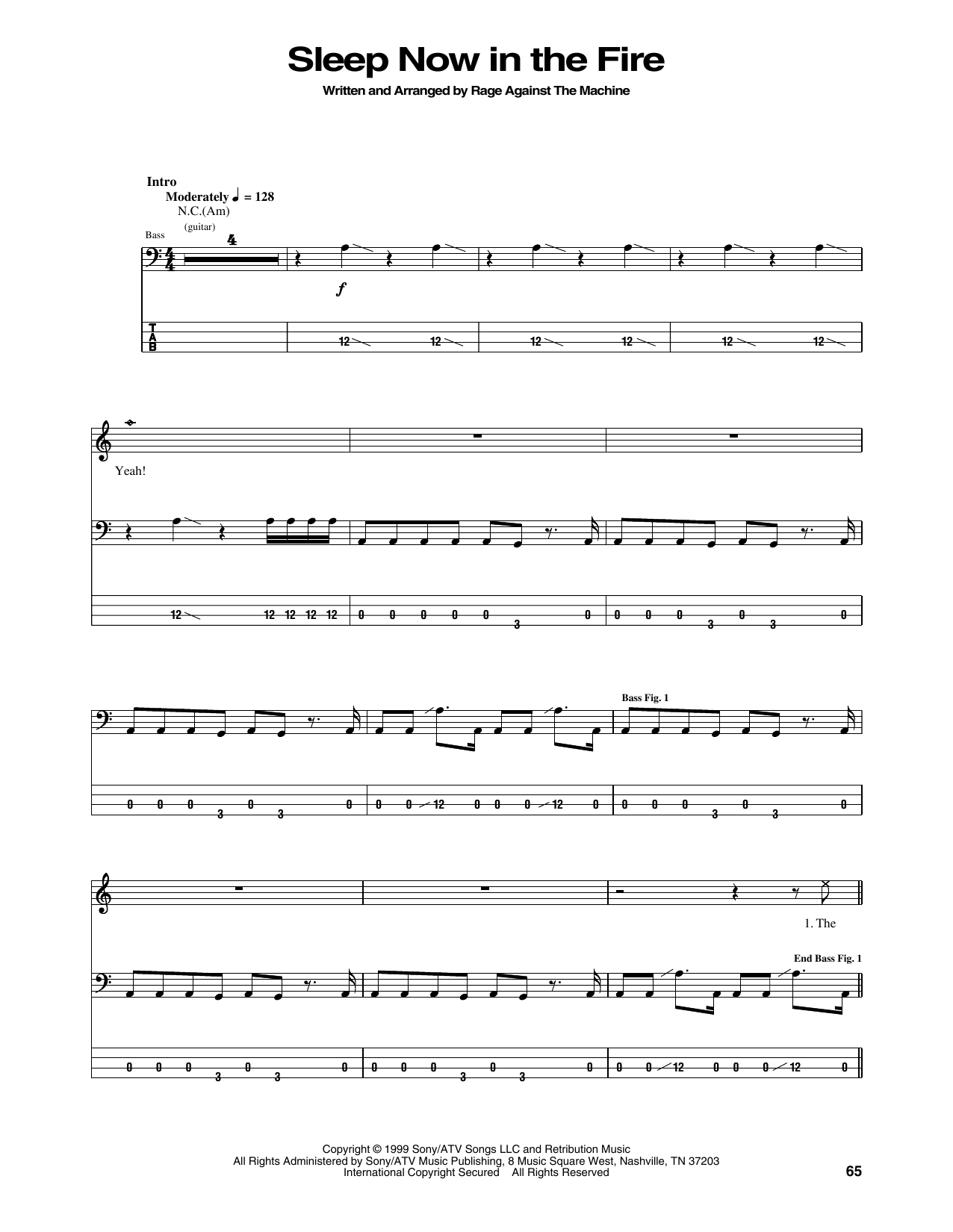 Produktgalerie: Seite 1 von 1 Sleep Now In The Fire, Rage Against The Machine, E-Bass