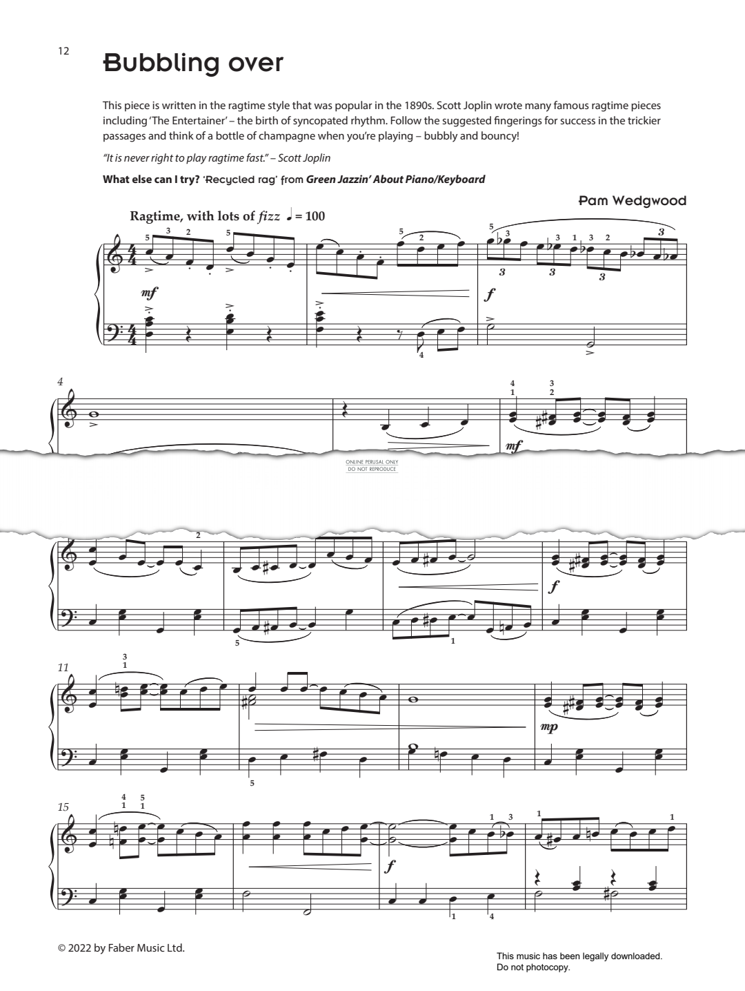 Produktgalerie: Seite 1 von 1 Bubbling Over, Pam Wedgwood, Klavier