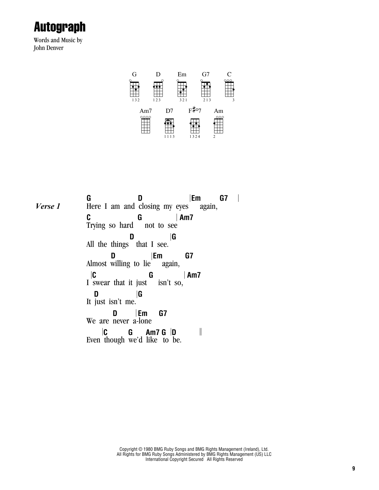 Product gallery: Page 1 of 1 Autograph, John Denver