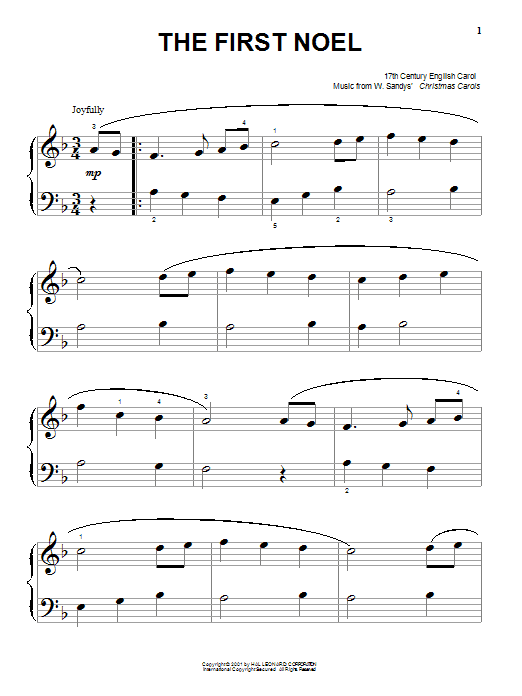 Produktgalerie: Seite 1 von 1 The First Noel, 17th Century English Carol, Klavier