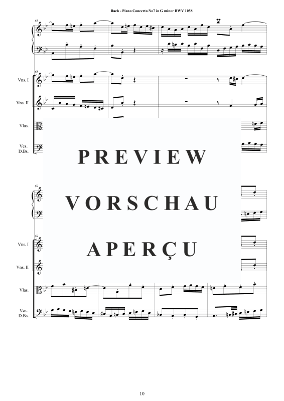Produktgalerie: Seite 11 von 11 Klavierkonzert Nr. 7 g-Moll BWV 1058, , Klavier und Streichorchester