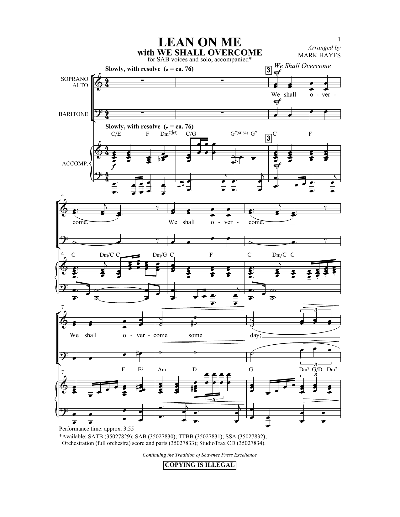 Produktbild zu: Lean On Me (with We Shall Overcome)