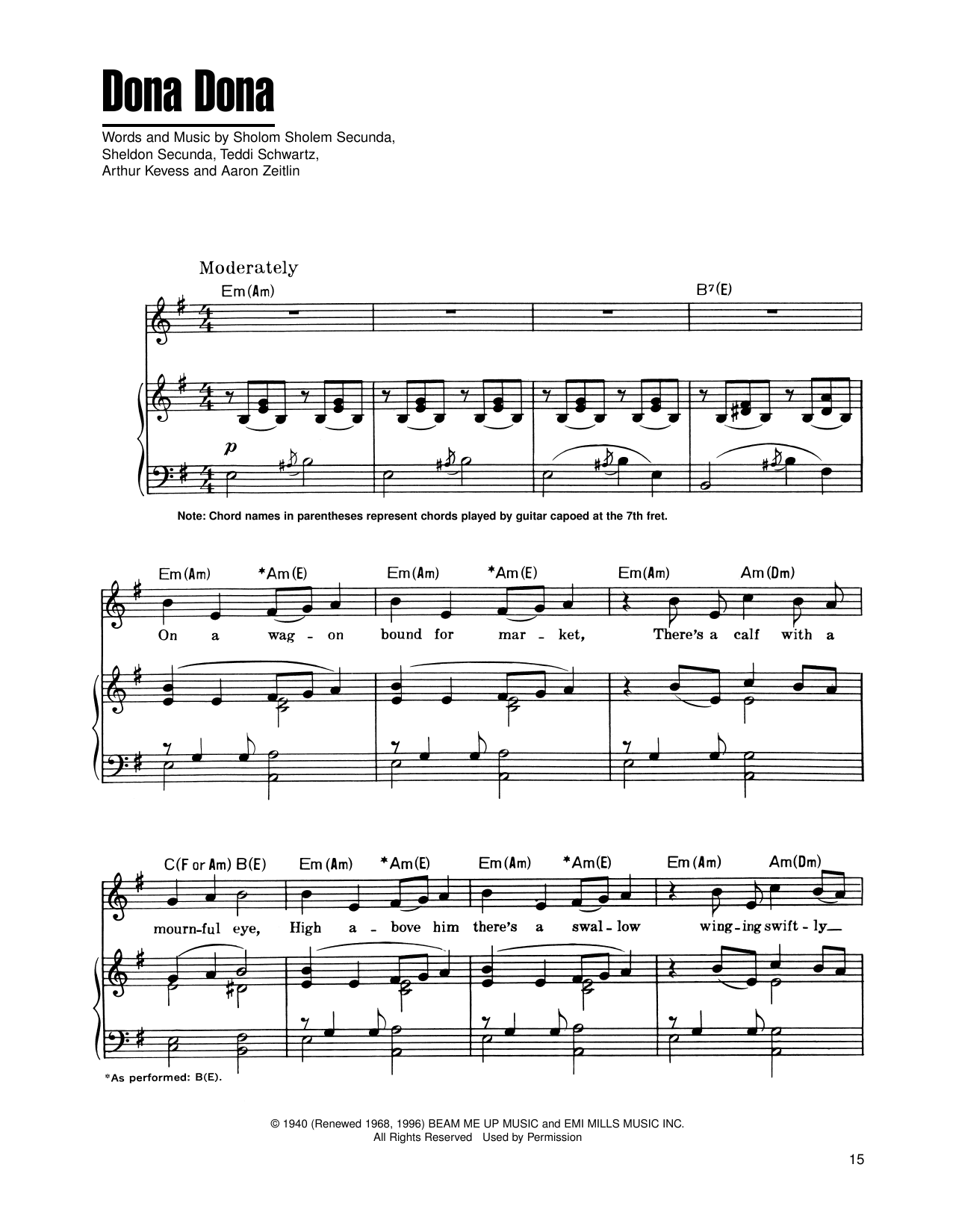 Produktgalerie: Seite 1 von 1 Dona Dona, Aaron Zeitlin, Gesang, Gitarre, Klavier