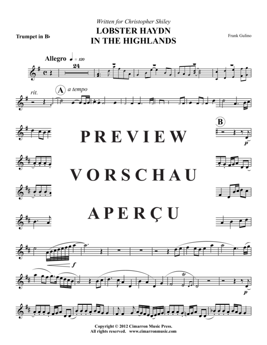 Produktgalerie: Seite 11 von 12 Lobster Haydn in the Highlands , , (Trompete in B + Klavier)