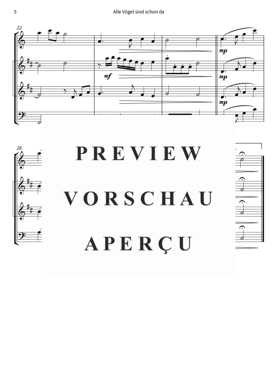 Product gallery: Page 7 of 11 Alle Vögel sind schon da, , (Woodwind Trio)