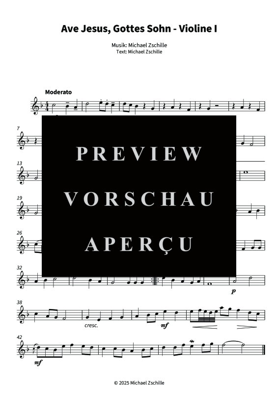 gallery: Ave Jesus, Gottes Sohn, , (Violin 1 single part)