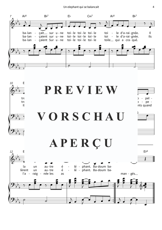 Produktgalerie: Seite 6 von 6 Un elephant qui se balancait, , Gesang und Klavier